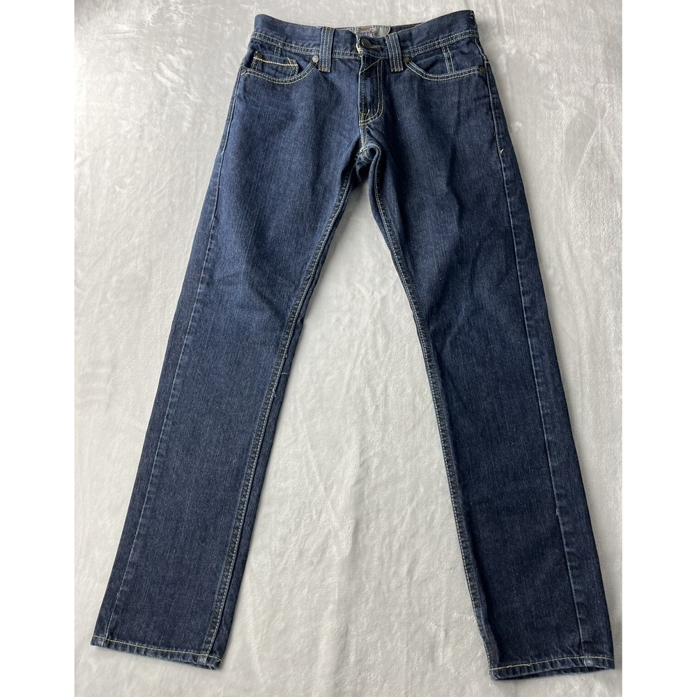 LEVIS 511 Jean Men 30x32 Blue Wash Skinny Fit Straight Leg Zip Pocket Preppy